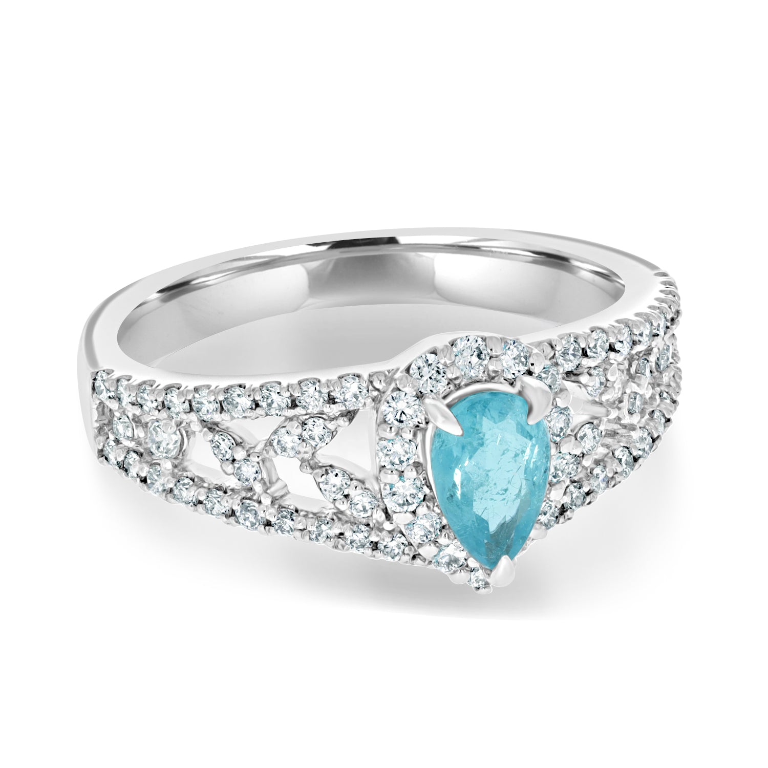 0.48ct Paraiba Rings with 0.48tct diamonds set in platinum ‐ Gem Bleu