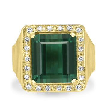 18K Yellow Gold Men's Tanzanite Ring 5.17 Carats - Tanzanite Jewelry Designs