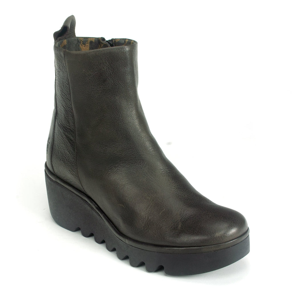 Fly London Womens Short Wedge Leather Boot (BALE250) | Simons Shoes