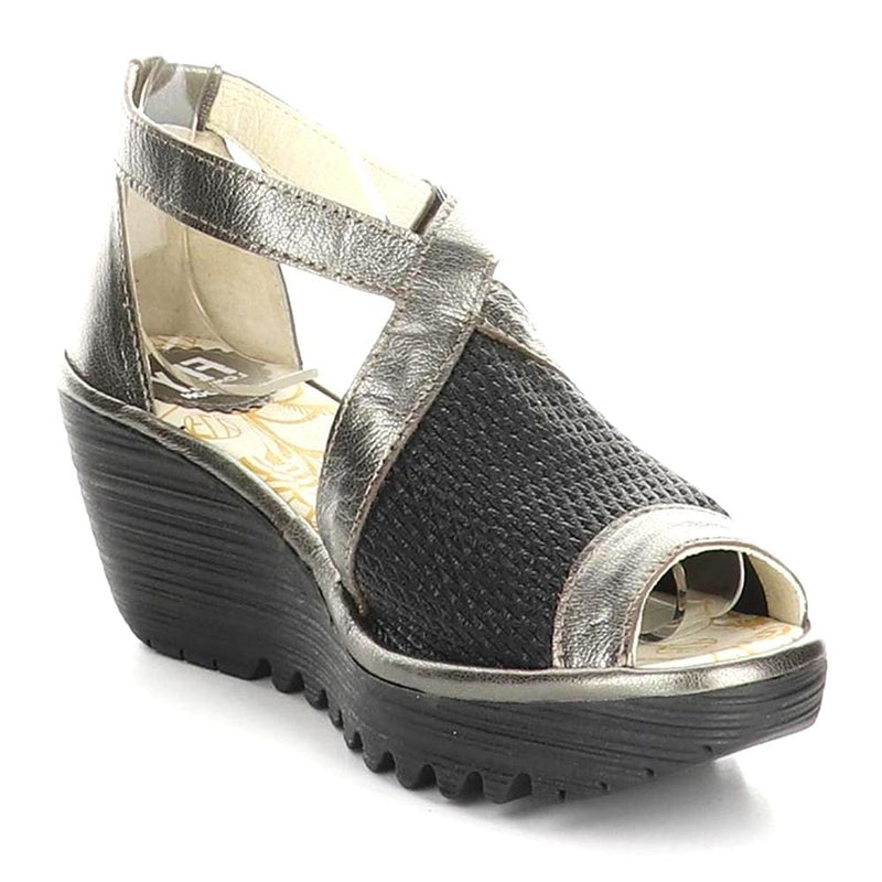 fly london perforated leather wedge sandals