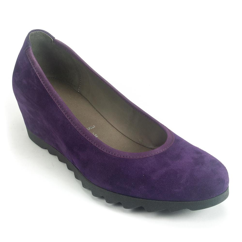 purple wedge shoes