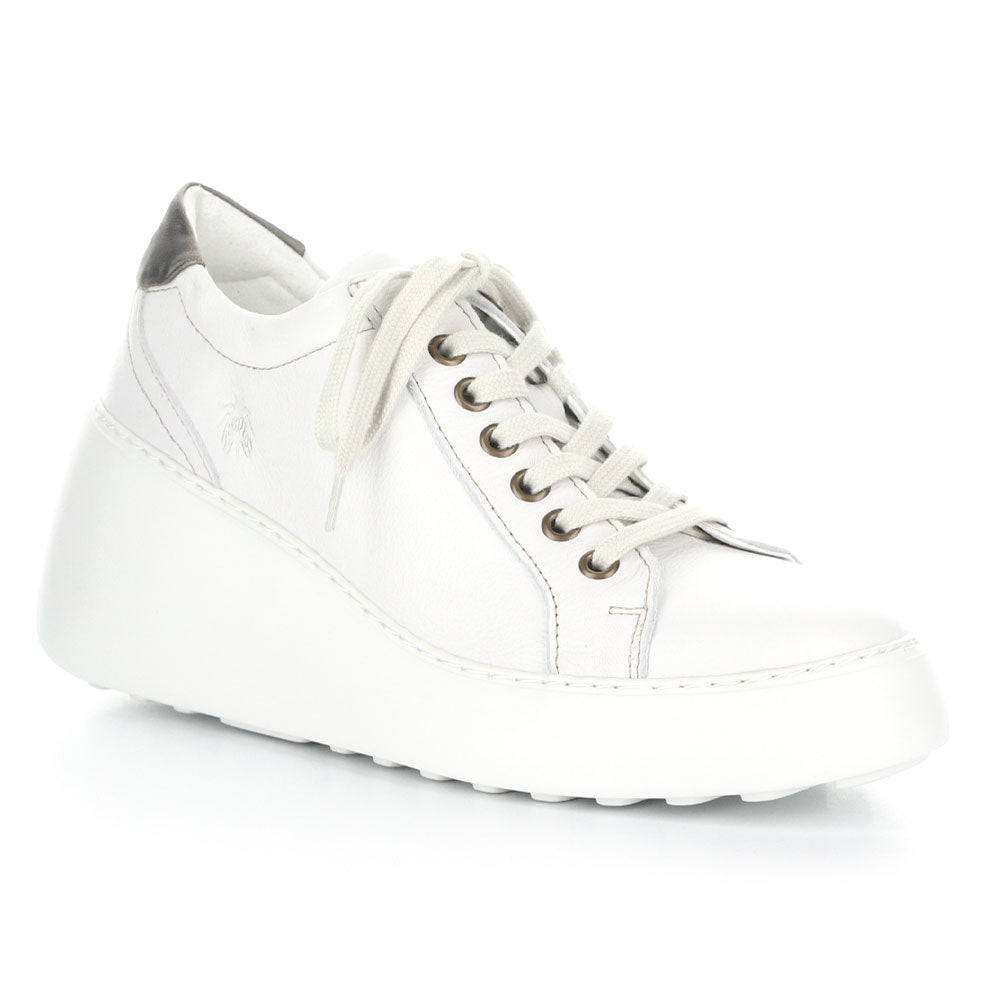 All White Wedge Sneakers