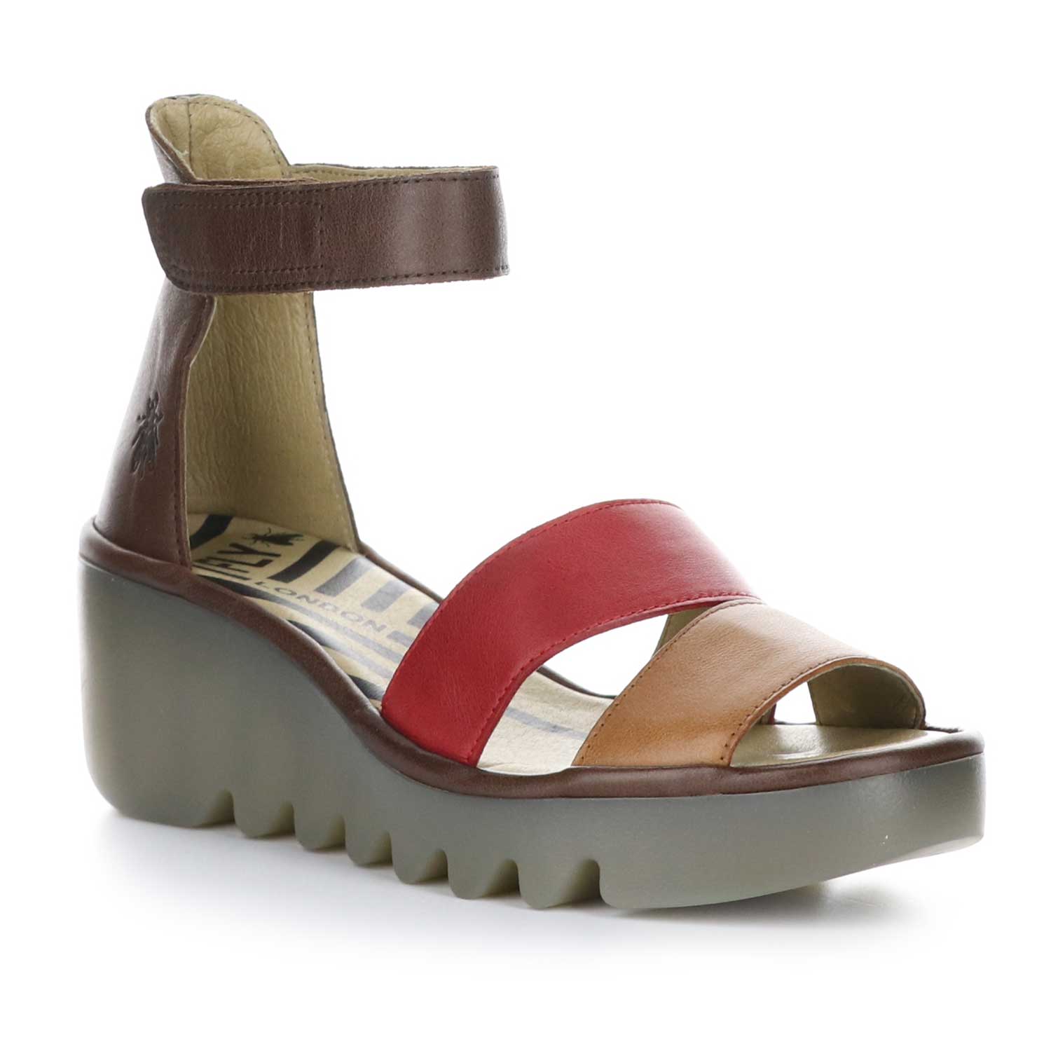 Fly London Bono Women's Open Toe Leather Wedge Sandal | Simons Shoes