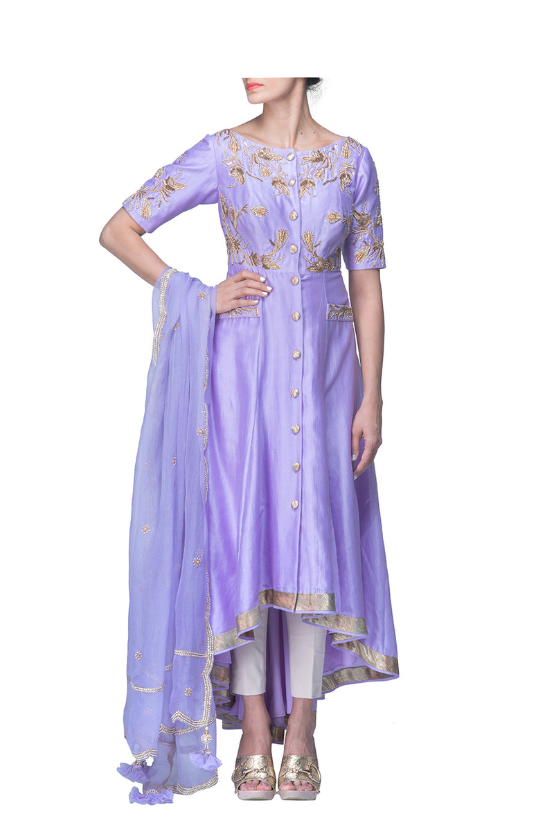 lavender anarkali