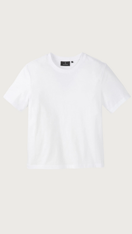 A sustainable white basic t-shirt from the brand recolution.