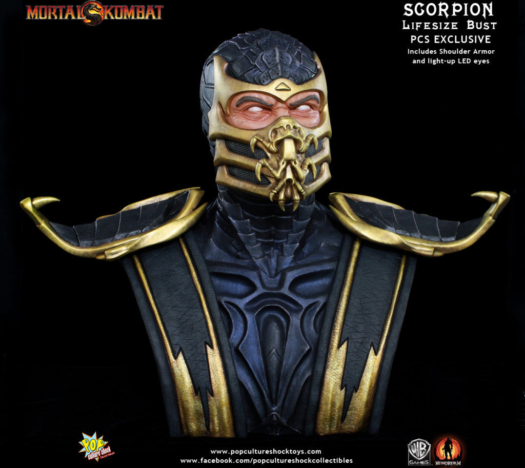 Mortal Kombat Scorpion Life Size Bust Pcs Exclusive Pop Culture