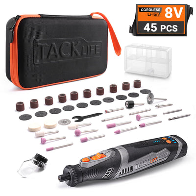 TACKLIFE Cordless Rotary Tool with 2.0Ah Battery and Quick Charger, Rack  To Door