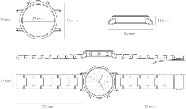 Kerbholz horloge  Johann | Dimentions