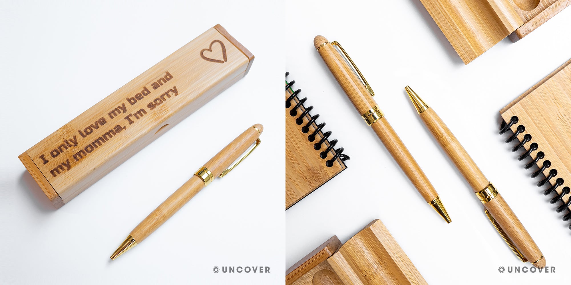 Bamboo pens in pencil box