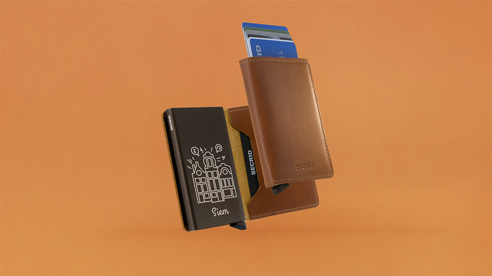 Secrid slimwallet met gepersonaliseerde naam en afbeelding