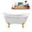 62" Streamline N1020GLD-IN-WH Clawfoot Tub and Tray With Internal Drain