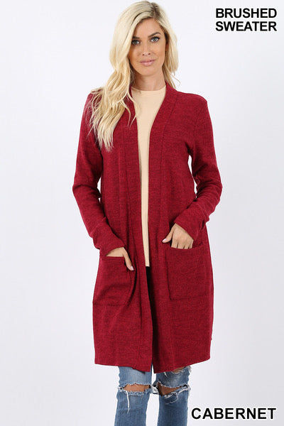 Burgundy Long Knit Cardigan – Tooled and Tasseled