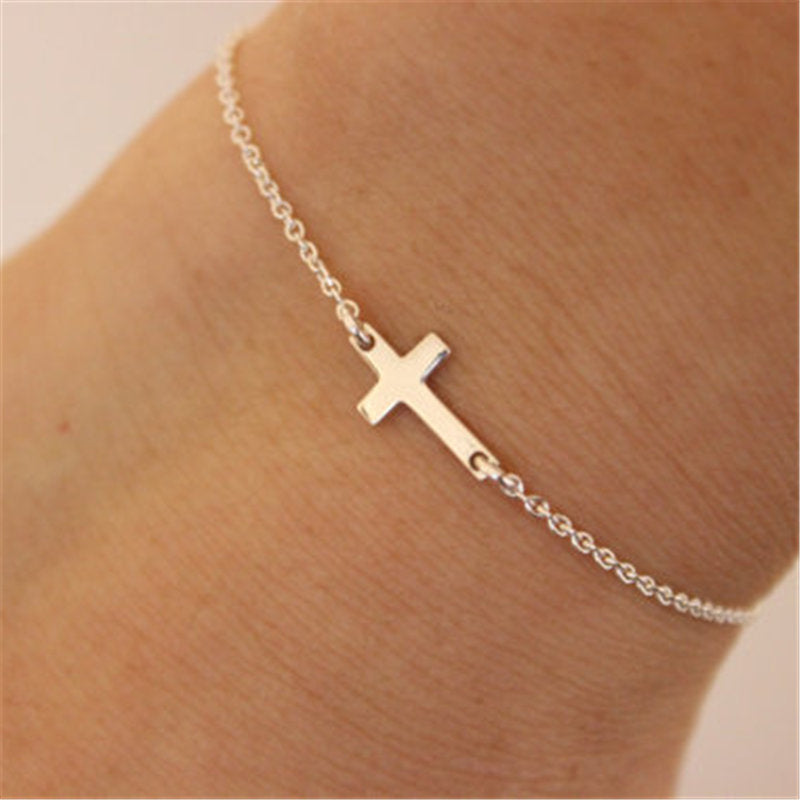 gold cross anklet