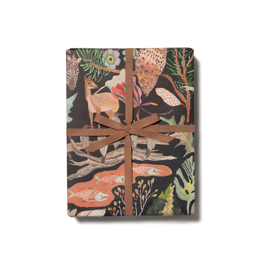 Woodland Mushrooms & Hedgehogs Wrapping Paper by Anna Tromop