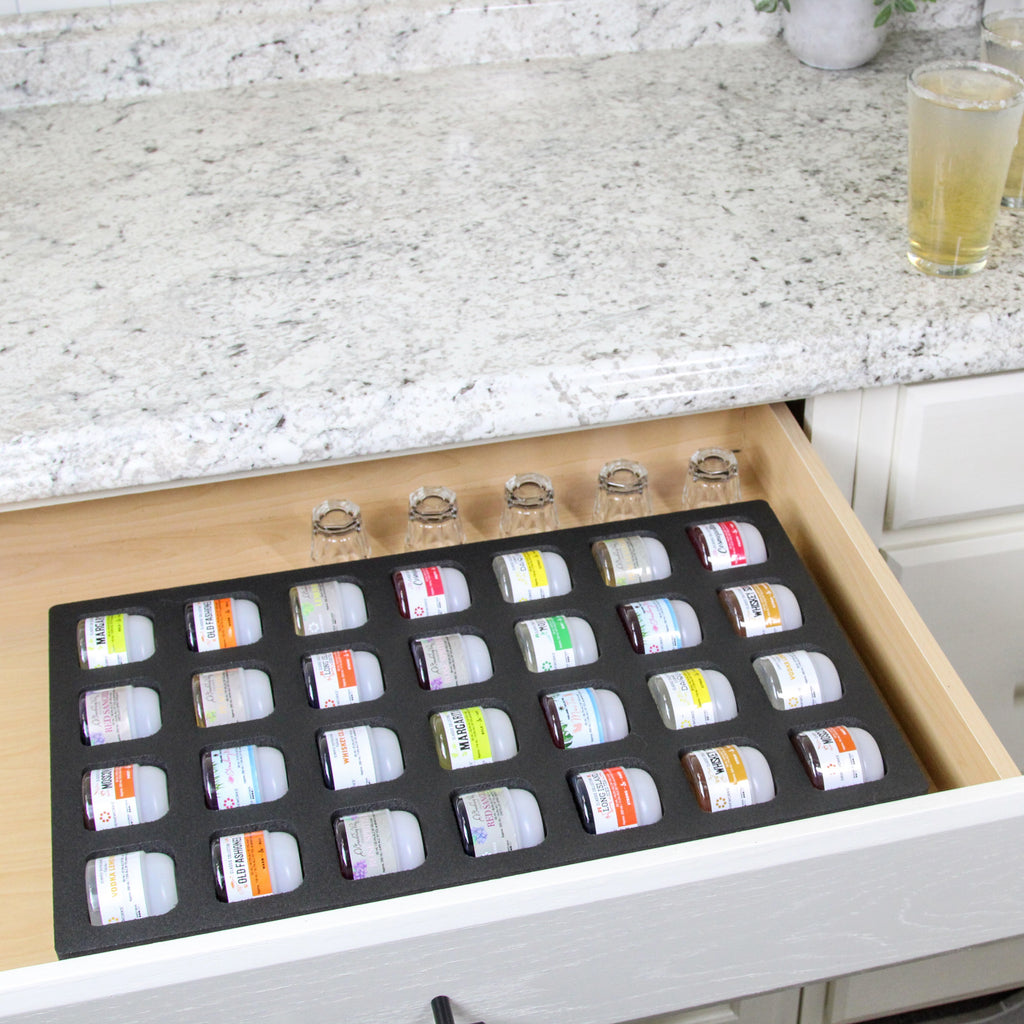 Bartesian Cocktail Capsule Storage Drawer Organizer - Stylish Mixology Cocktails Drink Mixer Holder Dispenser - Home Bar Accessories for Cocktail