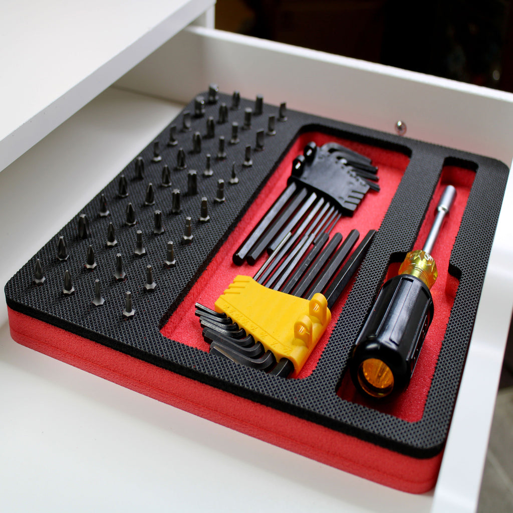 Tool Drawer Organizer 20pc Insert Set Orange and Black Foam 10 x 11 Inch  Trays