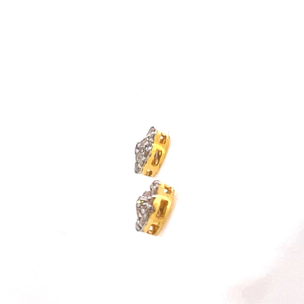 10K Yellow Gold 1/4 Ct.Tw. Diamond Round Shape Stud Earrings
