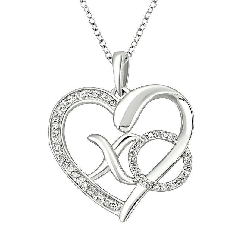 Sterling Silver 1/10 Ctw Diamond Heart Pendant