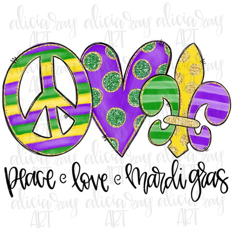 Download Peace Love Mardi Gras Alicia Ray Art