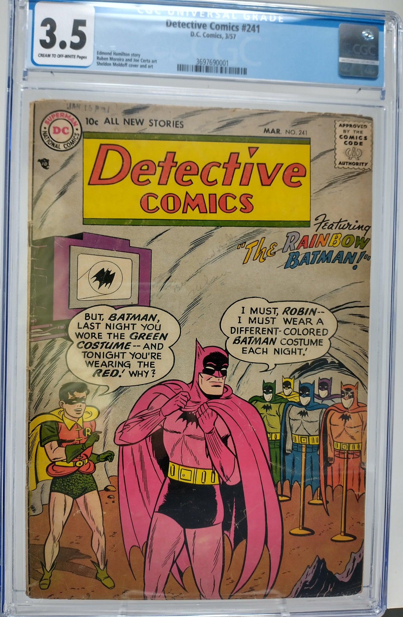 Detective Comics #241 ~ Cgc  Vg- ~ Dc 1957 ~ Features The Rainbow Batman  – Emerald City Comics