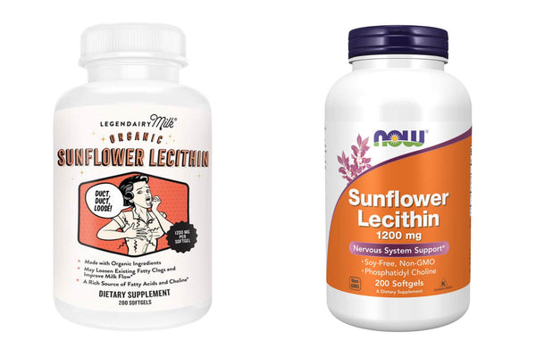 Legendairy Milk & NOW Supplements organic sunflower lecithin supplements for increased milk production.