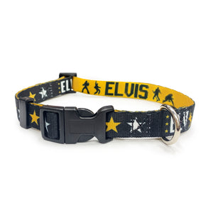 DOG COLLAR OR LEASH  ELVIS  DANCING BLACK & GOLD - Boulevard Souvenirs
