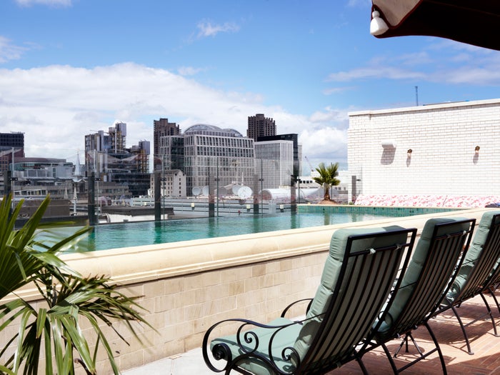 Spectacularly positioned, above ground (and above London) rooftop pool