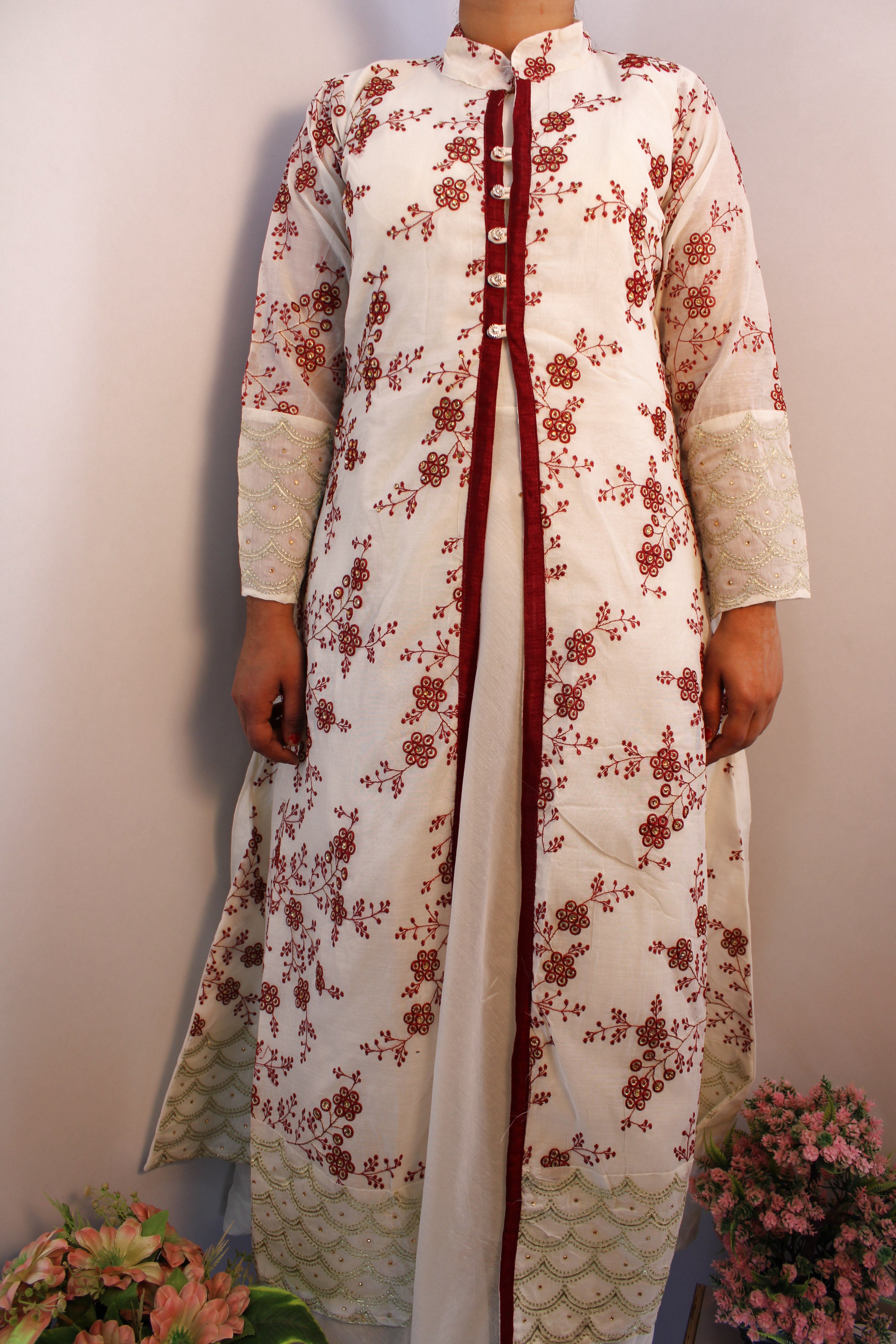 ethnic dress with shrug