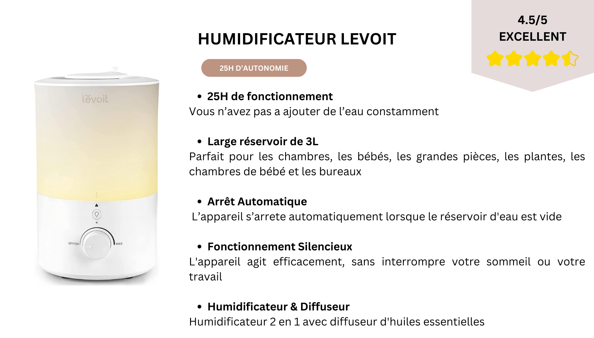 LEVOIT Humidificateur d'Air