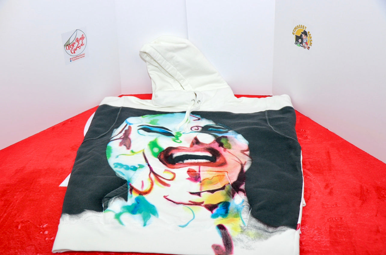 supreme leigh bowery airbrushed hooded sweatshirt white