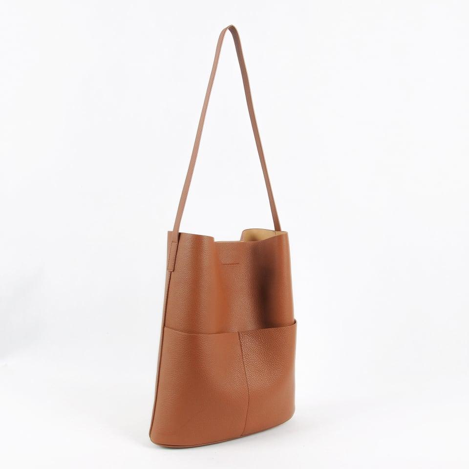 MPROW Banana - Brown Leather Large Slouchy Banana Bag | Curved Crossbody Bag