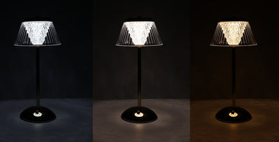 USB Rechargeable Cordless Postmodern Crystal Mushroom Table Lamp｜Restaurant Table Lamp | Reading Light For Hotel
