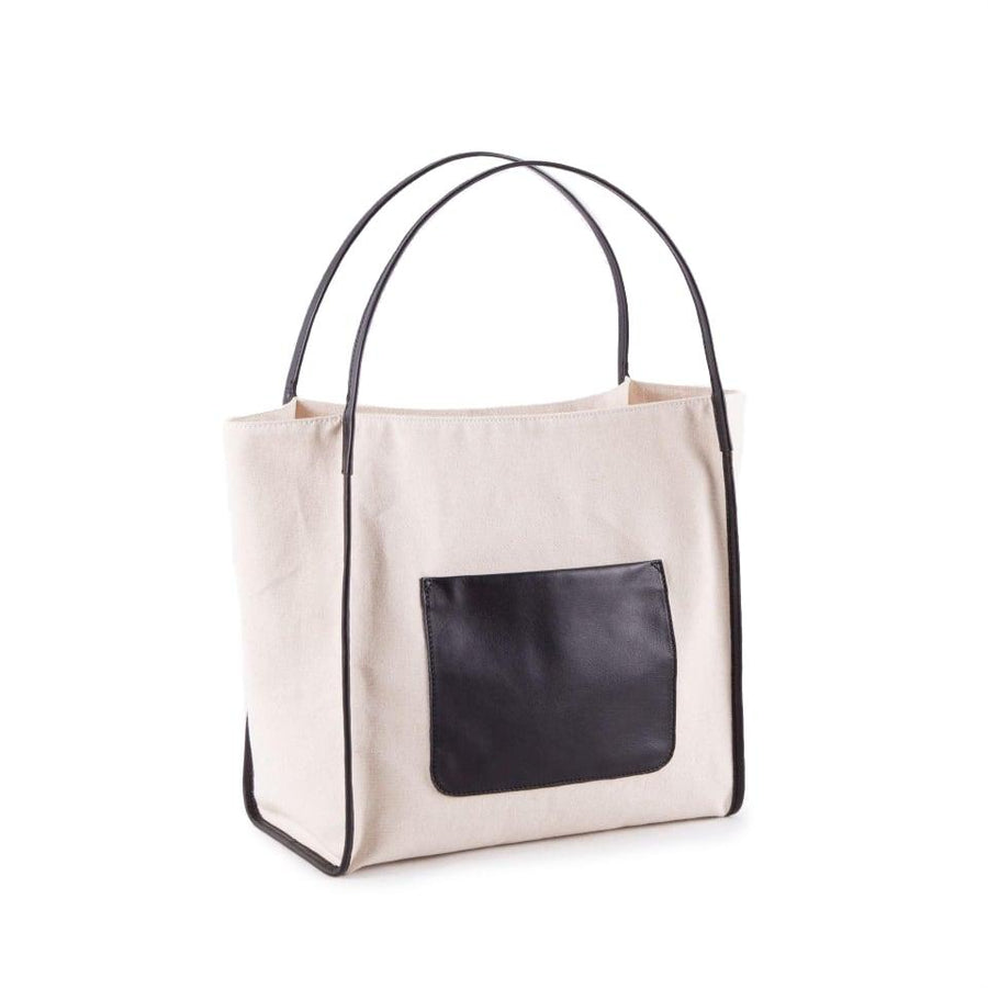 TROW Large Park Tote Bag in Cow Leather & Canvas – Loliday