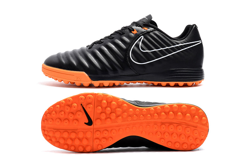 nike tiempo preta e laranja