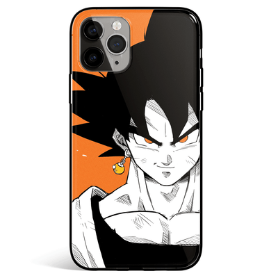 Dragon Ball Orange Background Son Goku Tempered Glass Soft Silicone iPhone  Case, Monkey Ninja