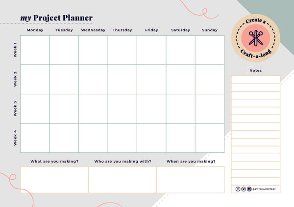 Download your free craft-a-long planner