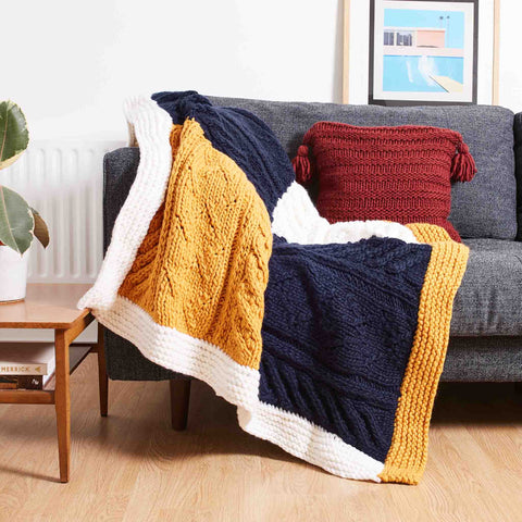 The Roundabout Patchwork Throw knitting blanket pattern