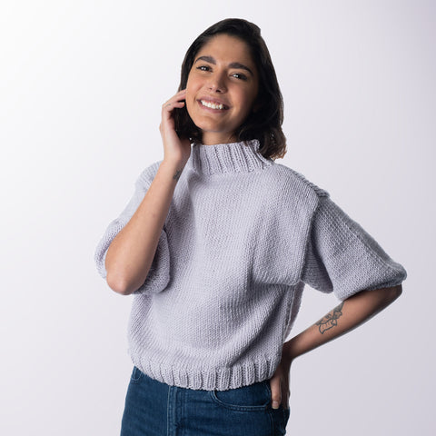 Belle Mock Neck Sweater knitting kit