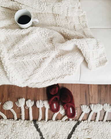 Shop the Bounty Throw knitting kit at Stitch & Story