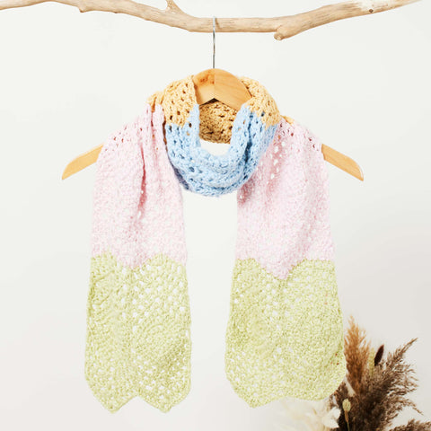 Chevron Motif Scarf free crochet pattern for summer