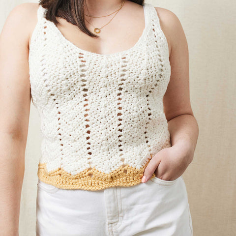 Chevron Spring Camisole free crochet pattern for summer