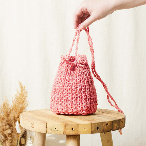 Jute Drawstring Bag free knitting pattern