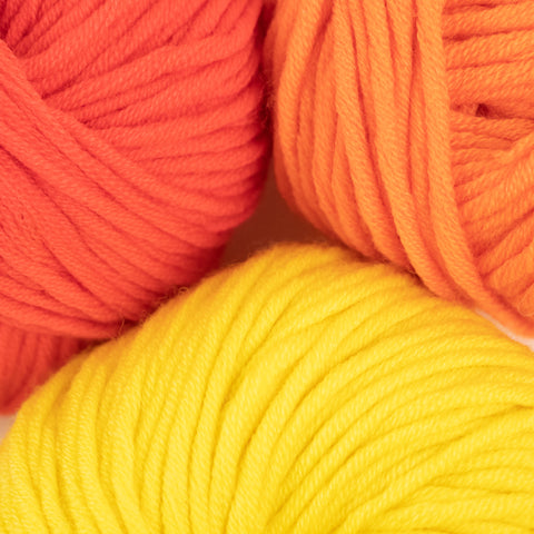 An example of analogous colour yarns: orange and yellow