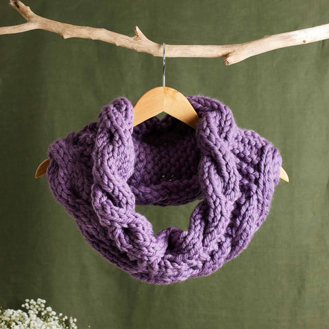 Shop the Medway Cable Cowl PDF knitting pattern and yarn bundle