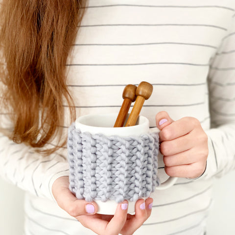 Knit your own mini cup cosy