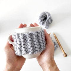 Shop the Cup Cosy mini knitting kit at Stitch & Story