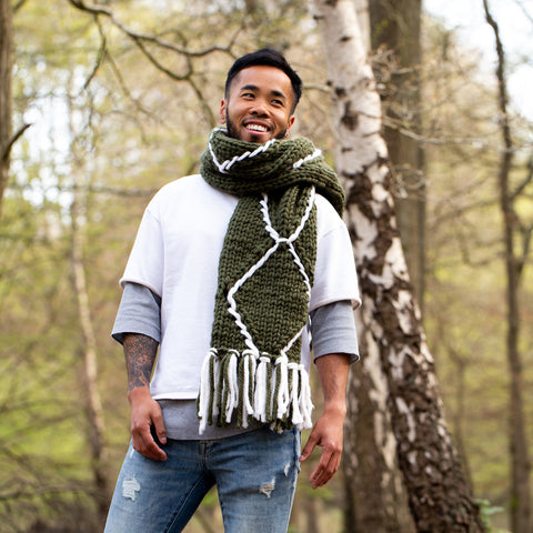 Download the Perryway Embroidered Scarf free knitting pattern