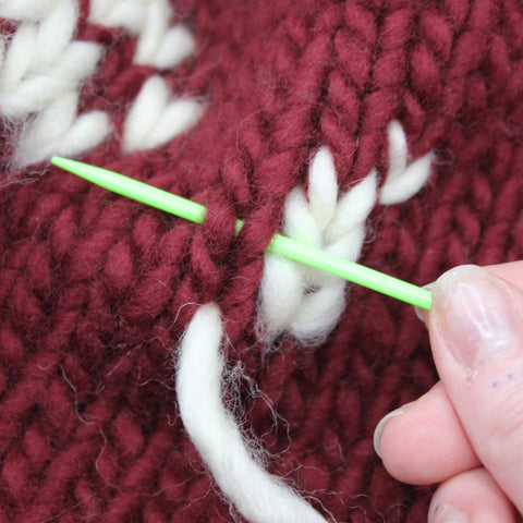 How to Swiss Darn your knits step 2