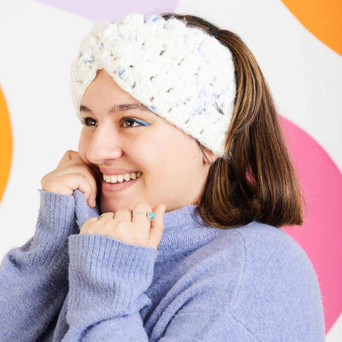 Tic Tac Toe headband beginner crochet PDF pattern
