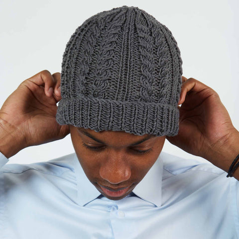 Shop the Watson Cable Beanie knitting kit